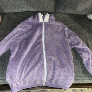 Purple fuzzy jacket